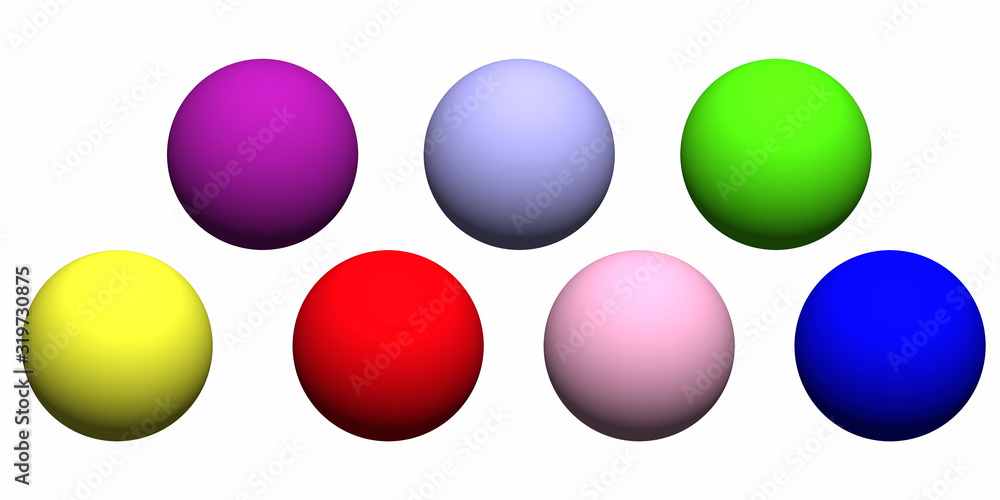 3D illustration abstract background with colorful balls