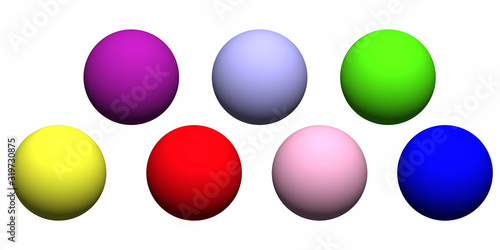 3D illustration abstract background with colorful balls