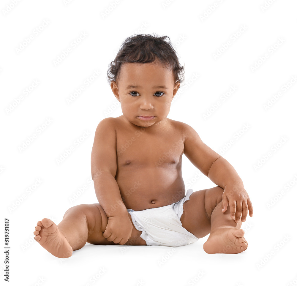 Cute African-American baby isolated on white Cute African-American baby isolated on white