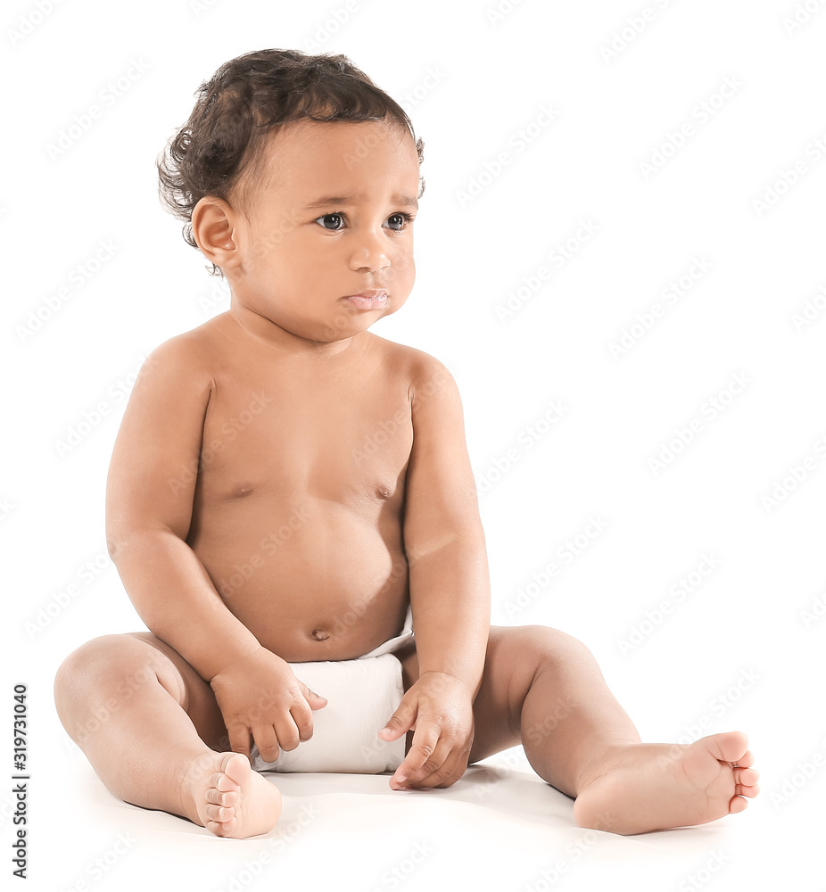 Cute African-American baby isolated on white Cute African-American baby isolated on white