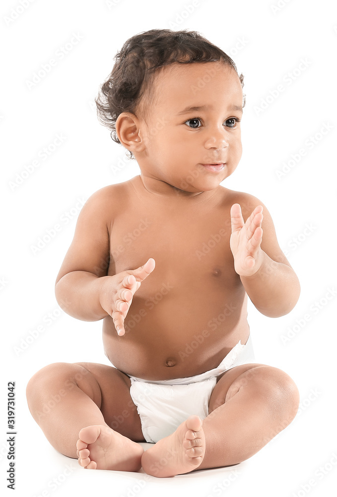 Cute African-American baby isolated on white Cute African-American baby isolated on white