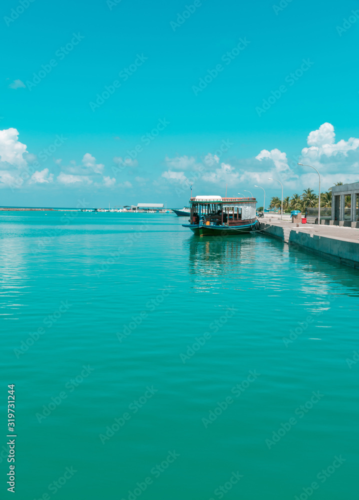 Beautiful Boat Parking in Maldive Island