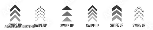 Swipe up buttons set for social media. Flat design icons on white. Clip-art illustration photo