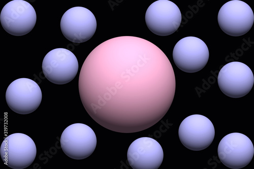  3D illustration abstract background with colorful balls