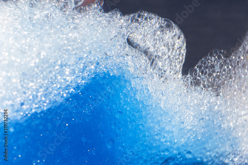 blue water with bubbles and blue drops background © mihail39
