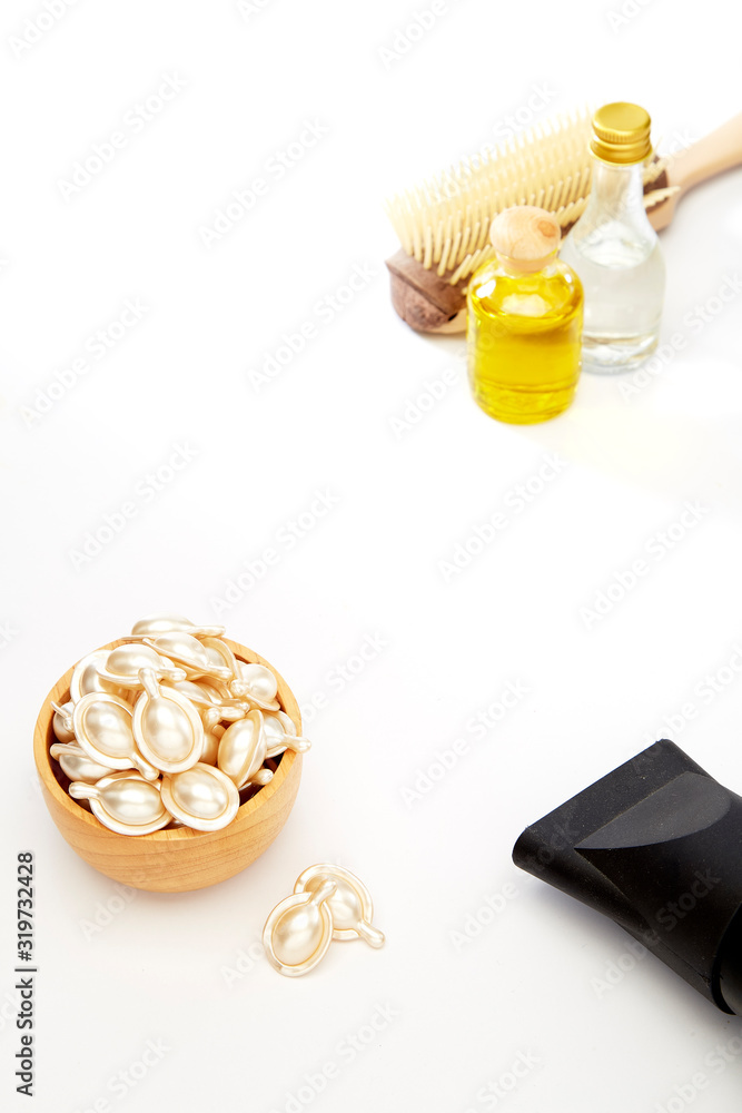Hair treatment serum Vitamin capsule bio cosmetics Hair treatment serum Vitamin capsule bio cosmetics