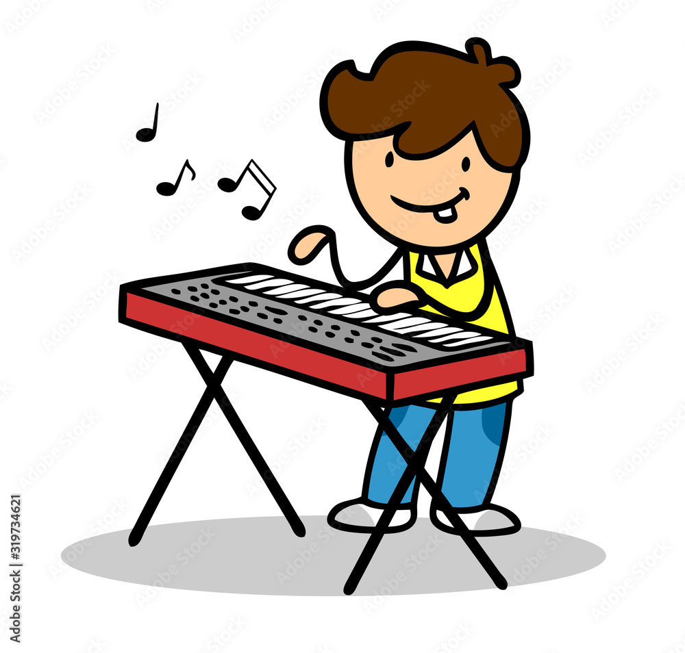 Kind lernt Keyboard spielen in Musikschule Kind lernt Keyboard spielen in Musikschule