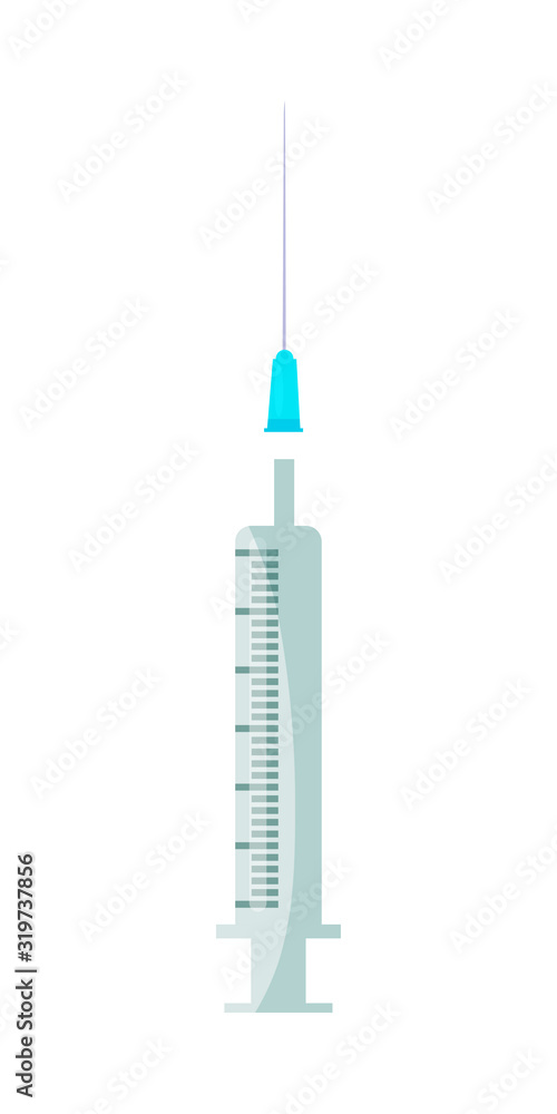 Medical injection syringe design isolated on white Medical injection syringe design isolated on white