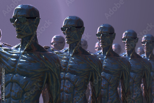 Fototapeta squad of artificial people