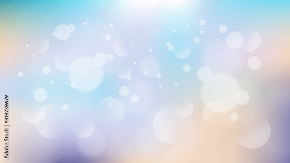 Blue violet bokeh abstract light background. Vector illustration light pastel sweet color abstract texture.