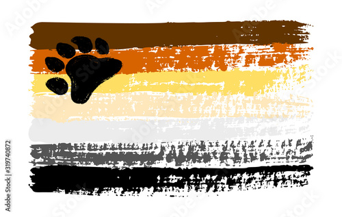 Grunge Bear Brotherhood pride flag. Vector illustration Symbol of gay. LGBT movement. LGBTQ community.