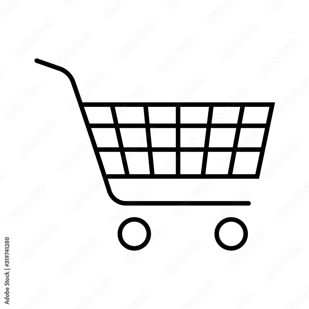 Shopping cart. Flat icon. Vector illustration. Shopping cart. Flat icon. Vector illustration.