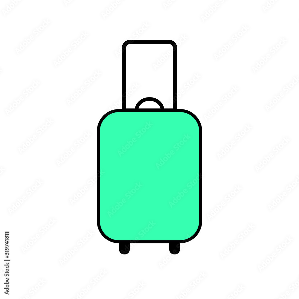 Suitcase flat icon. Baggage symbol. Vector illustration. Suitcase flat icon. Baggage symbol. Vector illustration.
