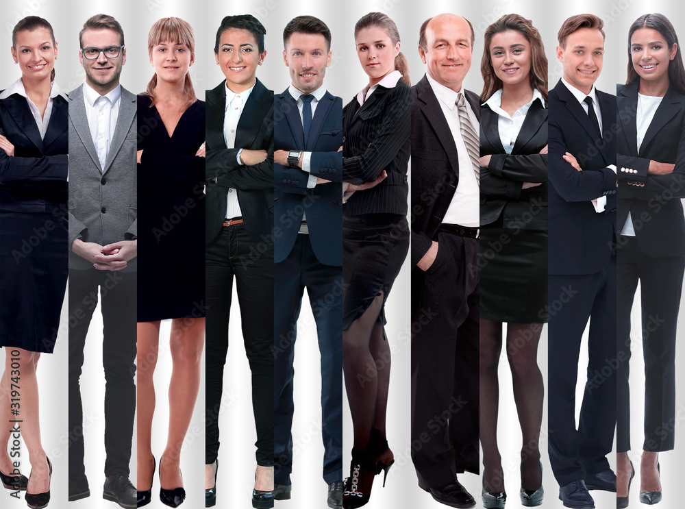 Obraz premium in full growth. modern successful business people.
