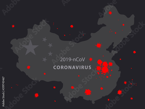 map of china coronavirus infographics vector virus infection 2019 ncov