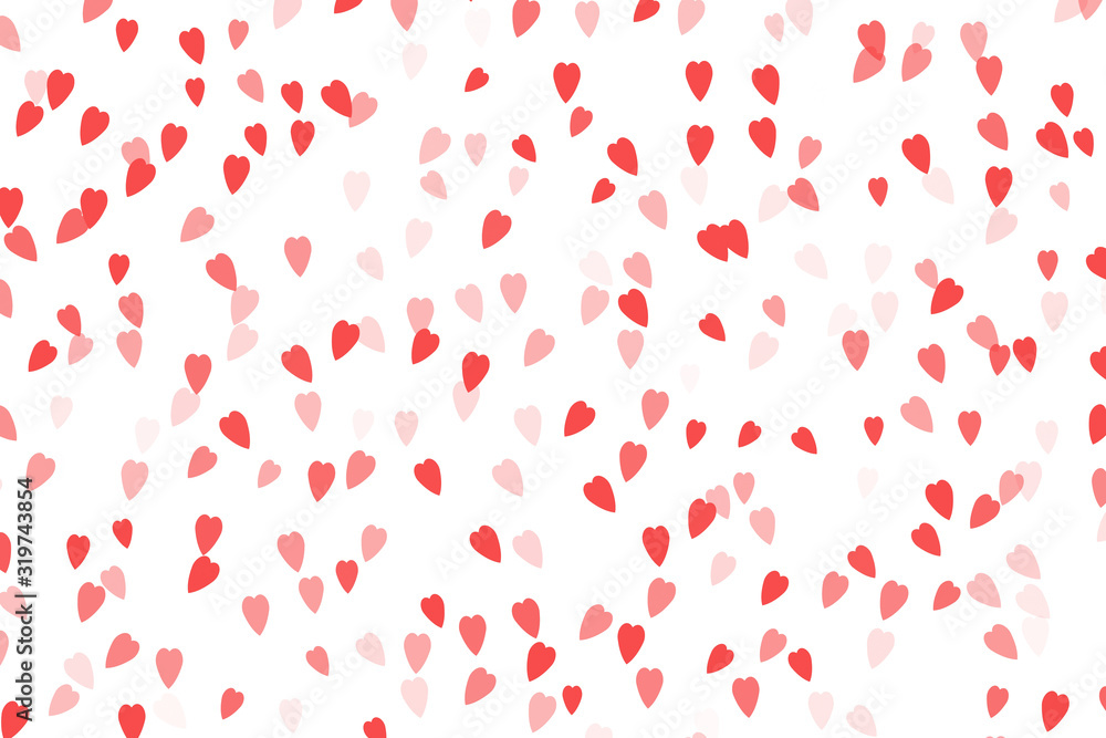 Abstract Red Hearts On White Background