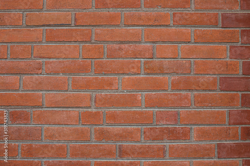 Old red brick wall, stonewall pattern texture background.