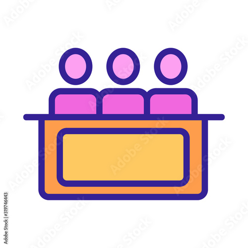 jury icon vector. Thin line sign. Isolated contour symbol illustration