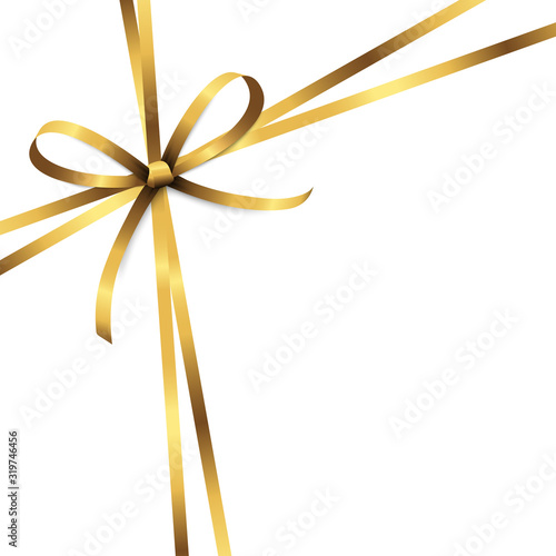 golden colored ribbon bow