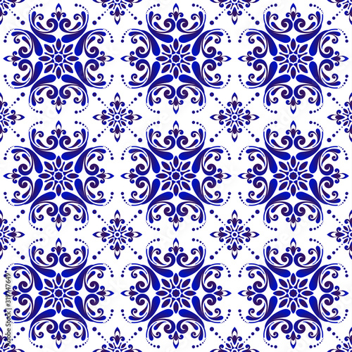 decorative floral blue pattern