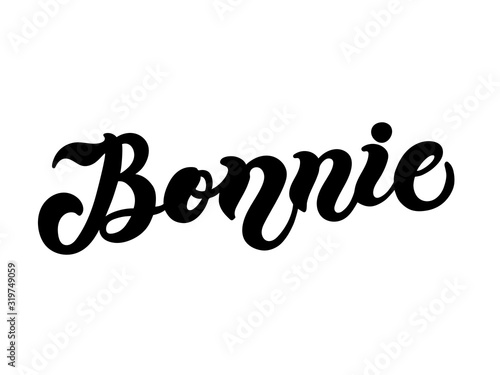 Bonnie. Woman's name. Hand drawn lettering. Vector illustration. Best for Birthday banner photo