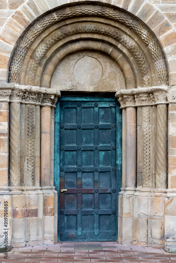 blue copper ancient door 