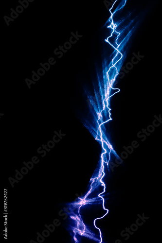 light painting éclair bleu ombres lumière noir peinture abstrait couleur noir