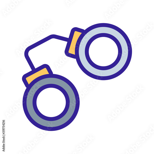 handcuffs icon vector. Thin line sign. Isolated contour symbol illustration