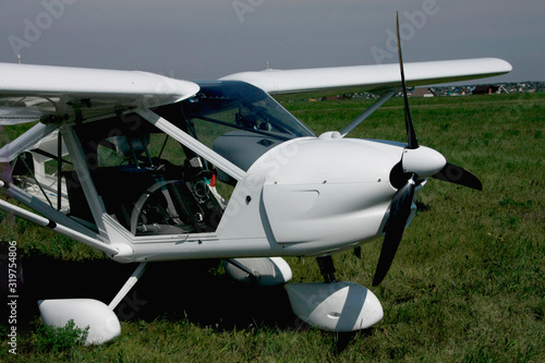 Light Aircraft At The Airport With A Propeller