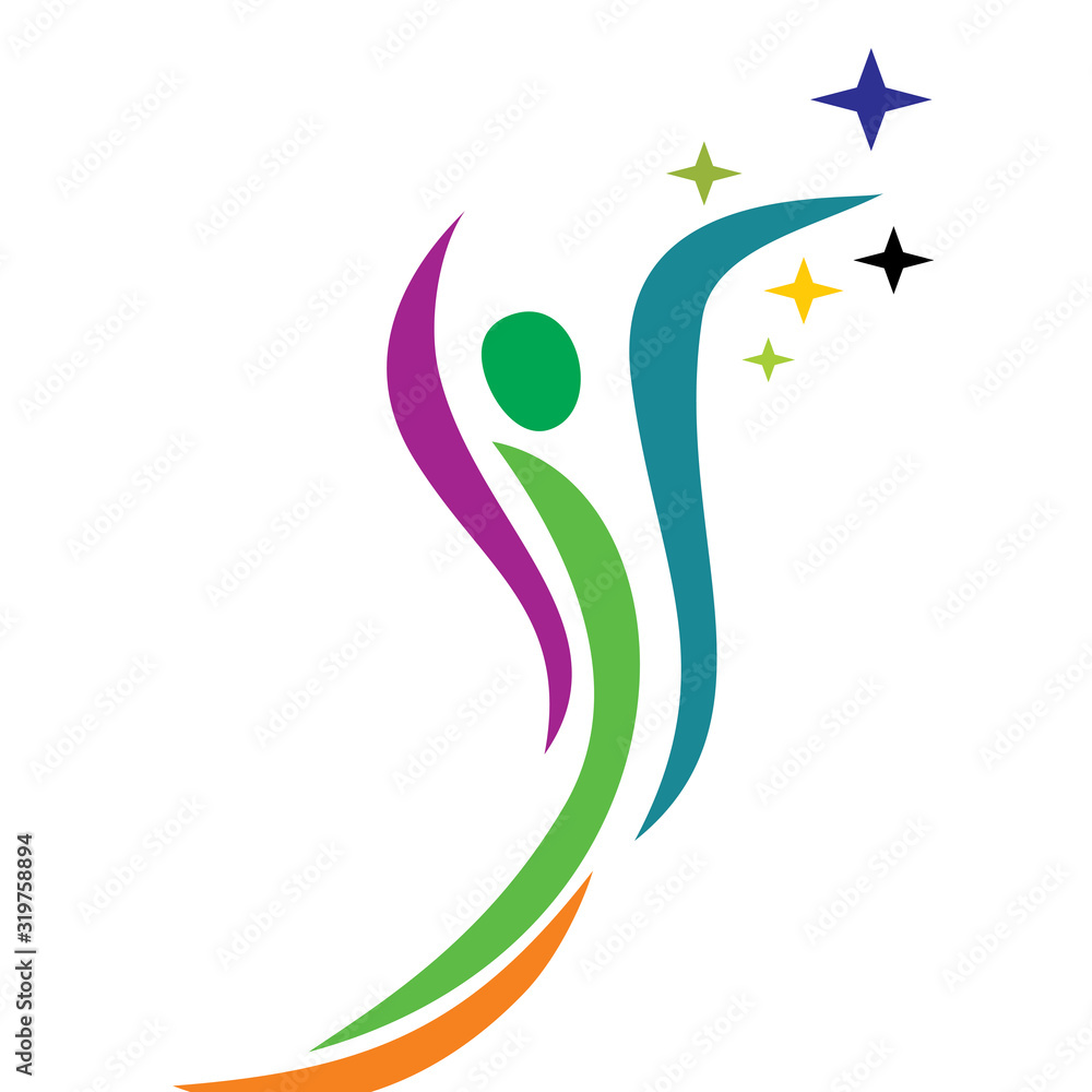 Obraz premium Human body image logo vector ilustration