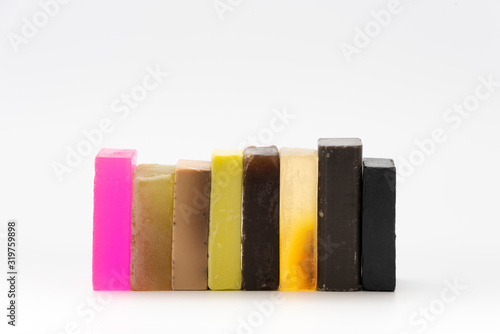 Various seated handmade artisan soaps photo