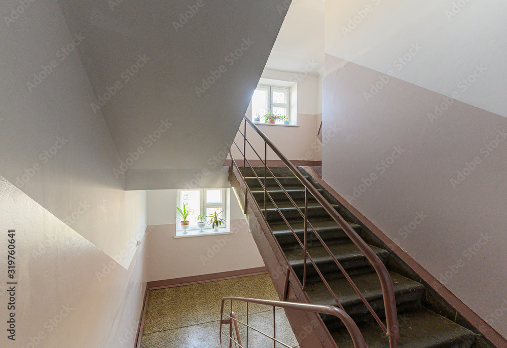 Obraz premium Russia, Moscow- October 10, 2019: interior room apartment public place, staircase