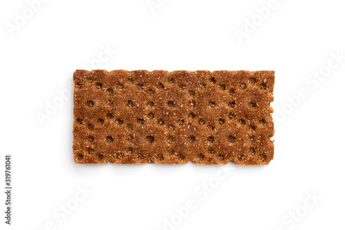 Rye crisp bread isolated on white background.