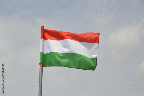 Wallpaper Mural Low Angle View Of Hungarian Flag Against Sky