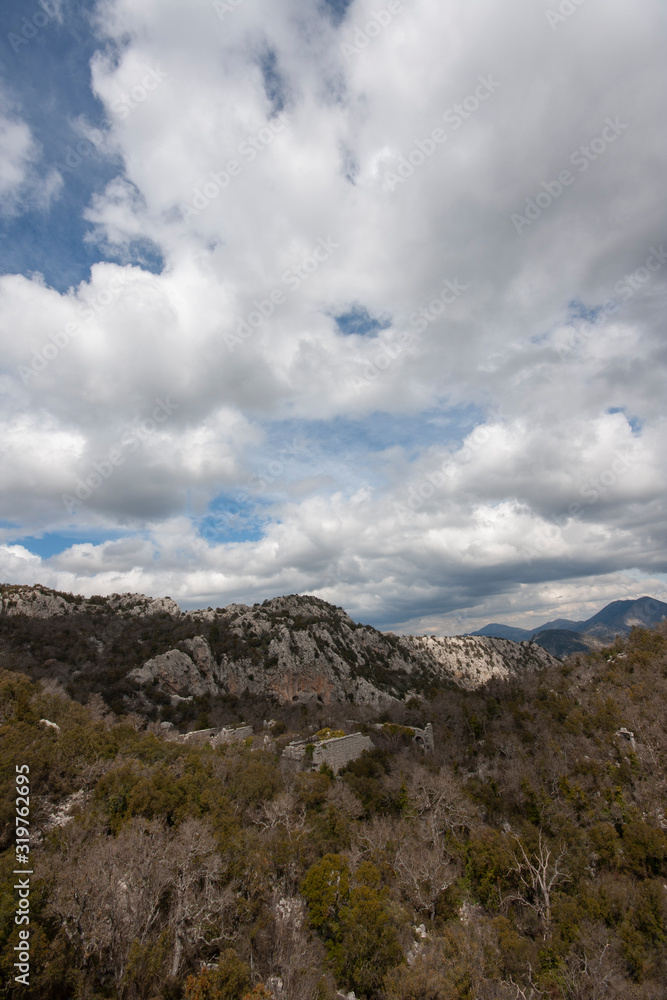 ruins of old greek city in the mountains ruins of old greek city in the mountains