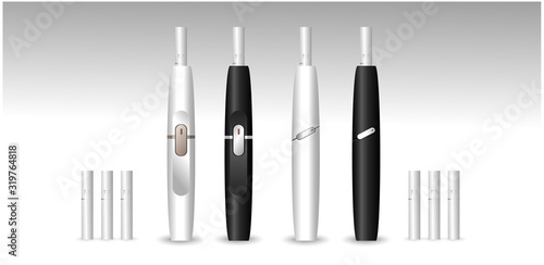 electronic-cigarettes-with-white-and-black-body-and-smoking-sticks.