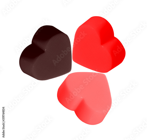 Colorful Hearts Candy for Valentines Day on white background © sangsiripech