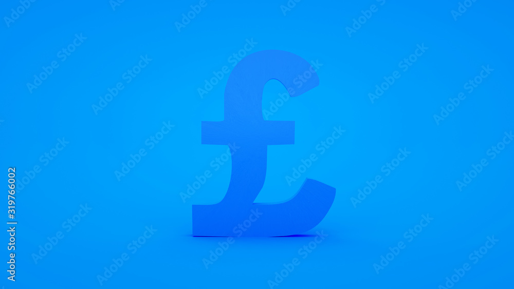 Pound sign isolated on blue background. 3d illustration