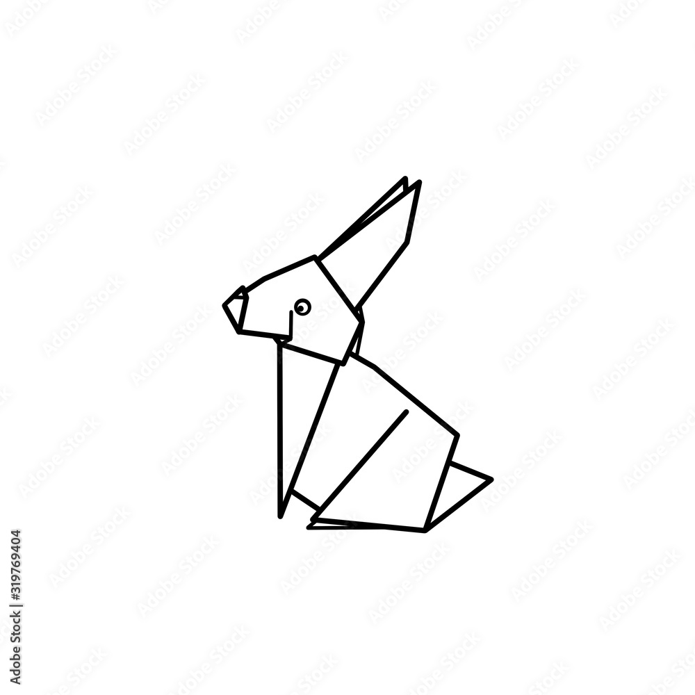 Line drawing, line art, hare, rabbit. Easter holiday Line drawing, line art, hare, rabbit. Easter holiday