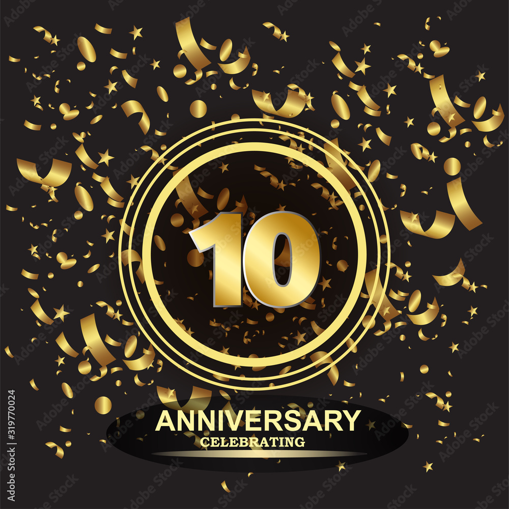 Obraz premium 10 year anniversary logo template vector