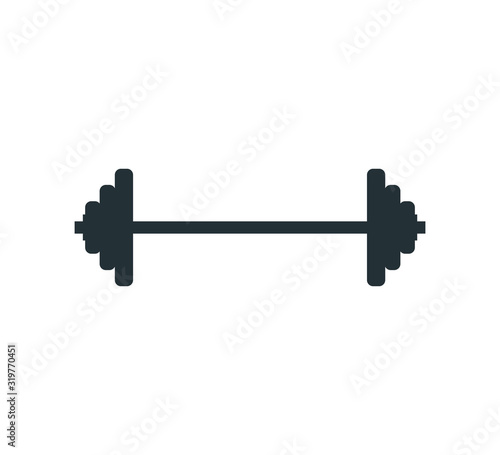 gym heavy weight lift barbel vector logo design