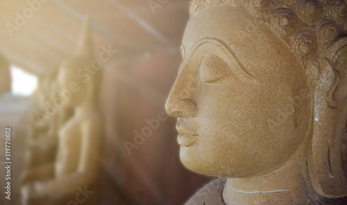 Row of Buddha in Thailand.