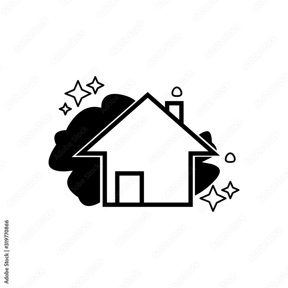 Cleaning, home icon. Design template vector illustration Cleaning, home icon. Design template vector illustration