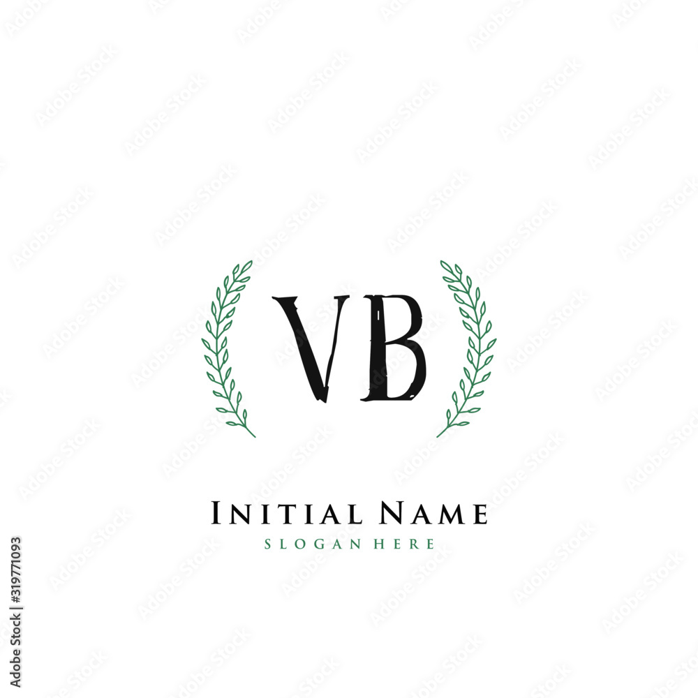 VB Initial handwriting logo vector