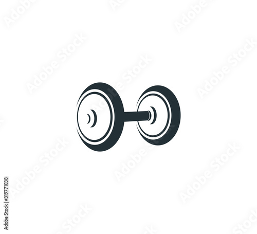 gym small middle weight lift barbel vector logo design