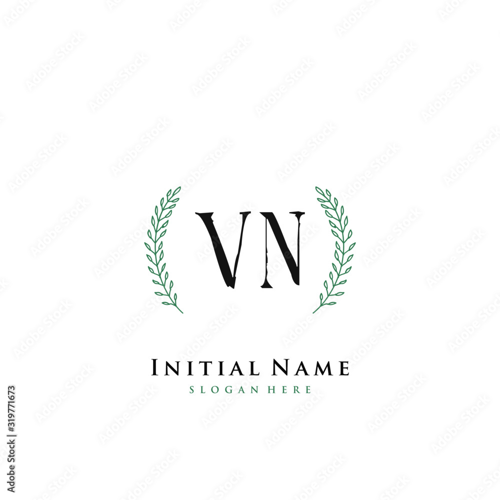 VN Initial handwriting logo vector VN Initial handwriting logo vector