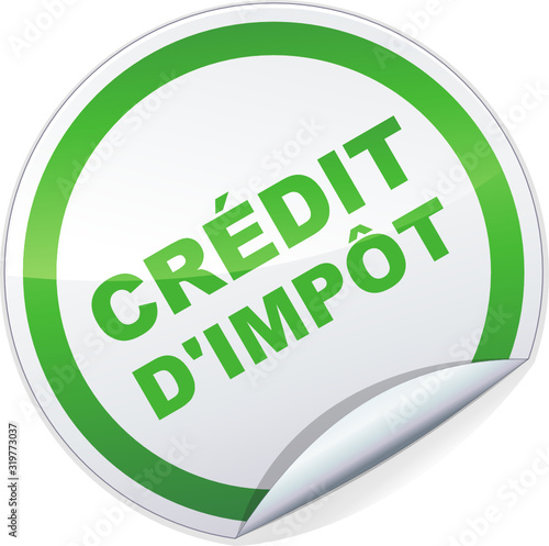 Sticker rond crédit d'impôt (métal)