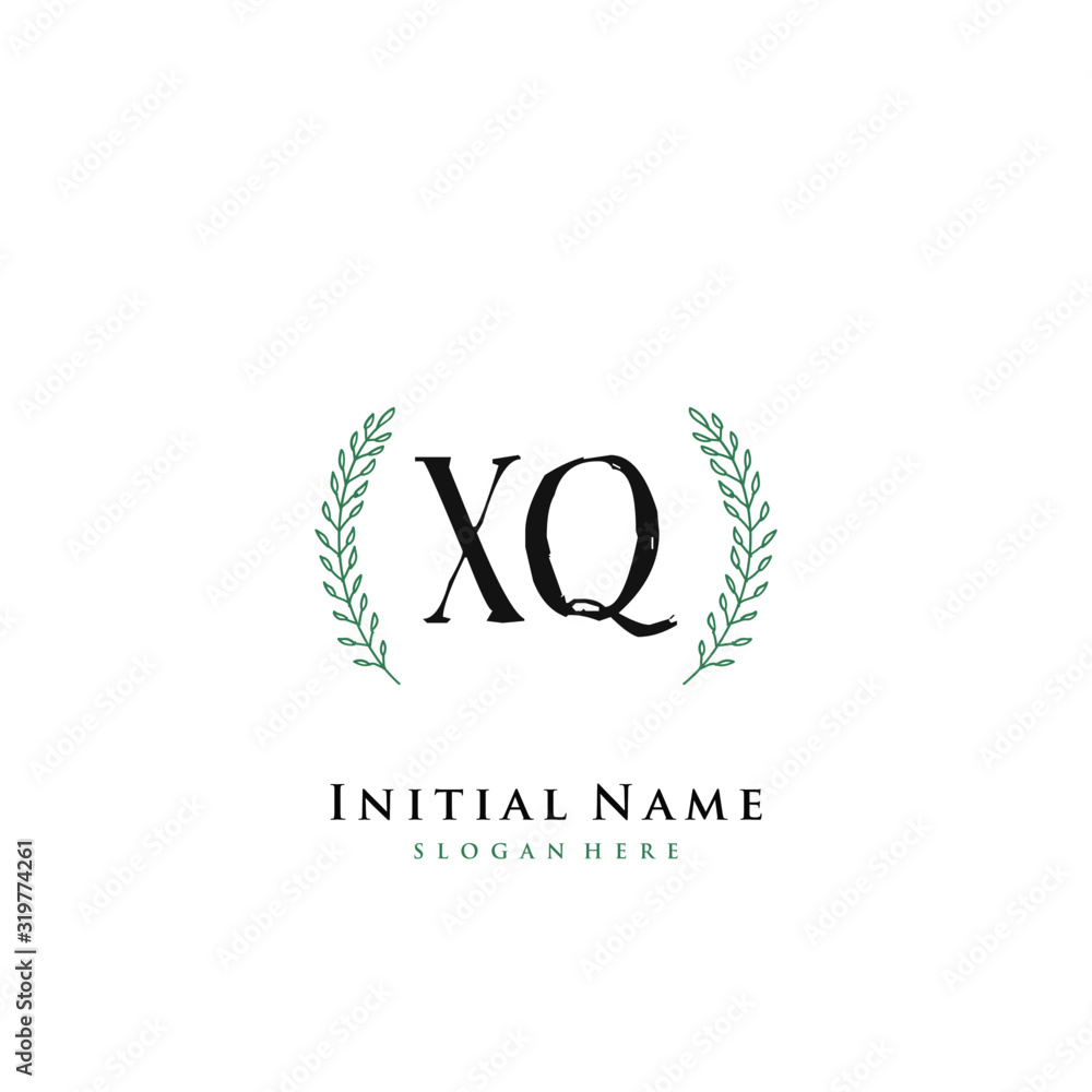 XQ Initial handwriting logo vector XQ Initial handwriting logo vector