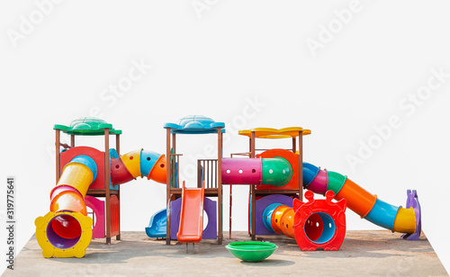 Bilde på lerret Isolated playground equipment on white background