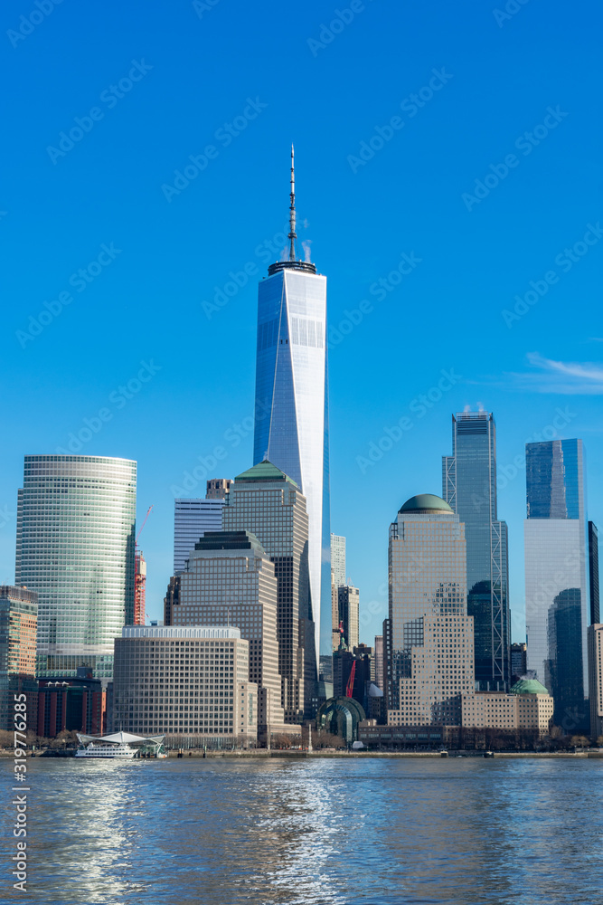 Fototapeta premium Lower Manhattan New York City Skyline along the Hudson River